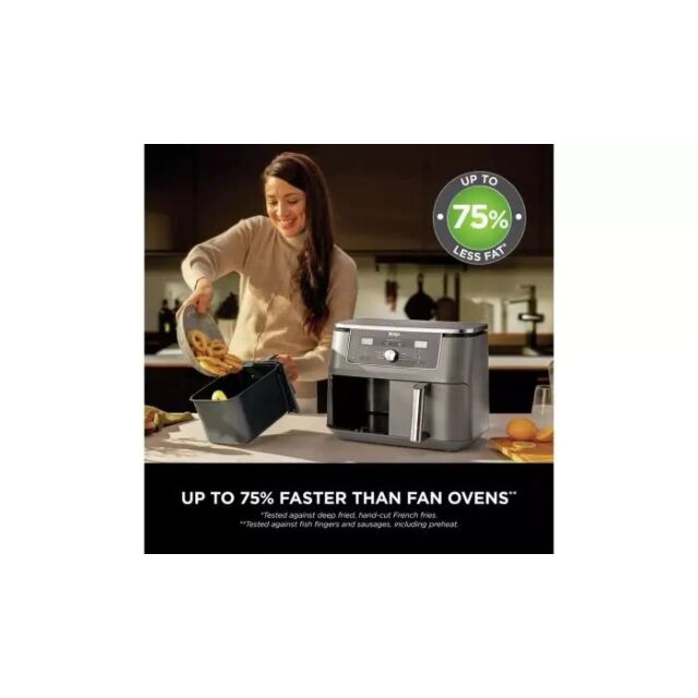 Ninja DZ400UK 9.5 litre MAX 6-in-1 Dual Zone Air Fryer - Gun Metal Grey