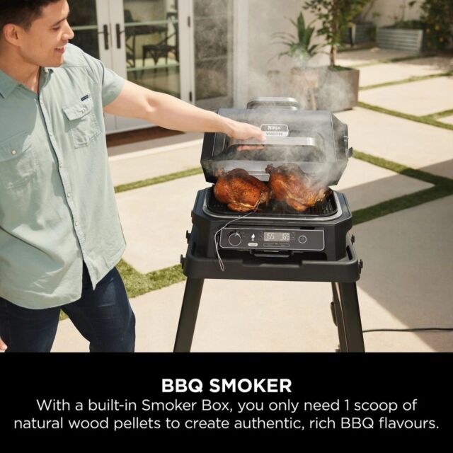 Ninja OG850UK Woodfire Pro XL Electric BBQ Grill & Smoker with Smart Cook System