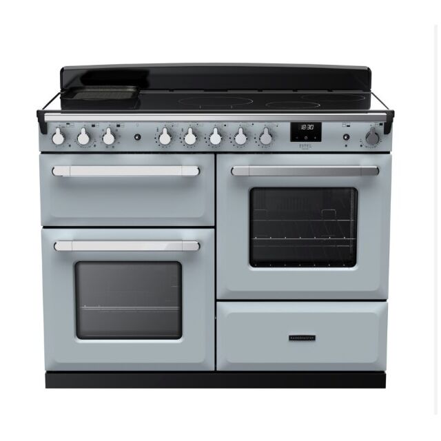 Rangemaster Estel Induction Range Cooker - Misty Blue & Chrome