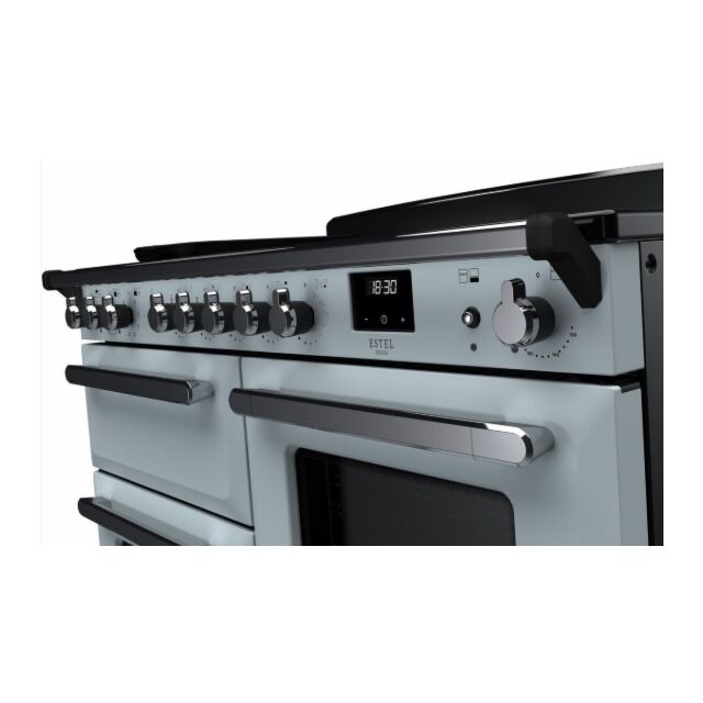 Rangemaster Estel Induction Range Cooker - Misty Blue & Chrome