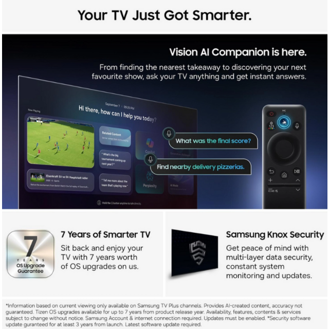 Samsung MRE75R85HAUXXU 75inch 4K Micro RGB Vision AI Smart TV