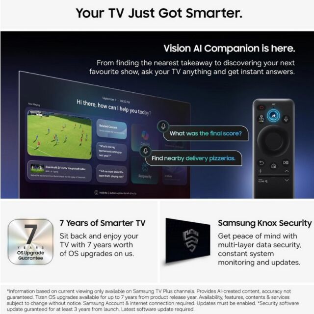 Samsung QE85QN80HAUXXU 85inch 4K Neo Qled Vision Ai Smart TV