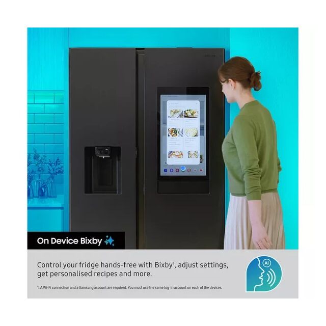 Samsung RS90F66BEFEU 91.2cm 60/40 American Fridge Freezer - Black