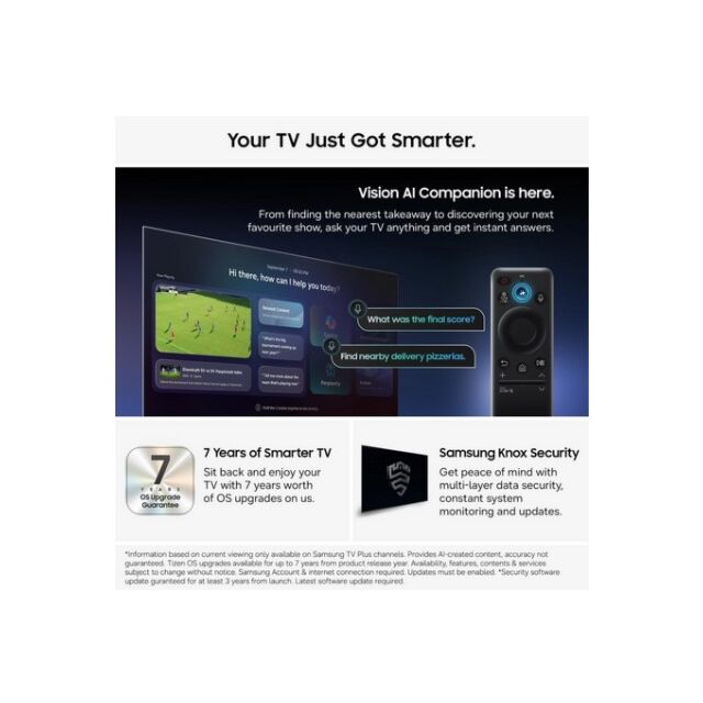 Samsung UE43U8020HKXXU 43inch 4K Crystal UHD Vision AI Smart TV