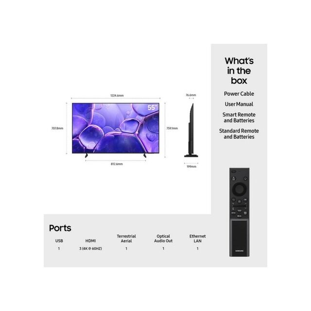 Samsung UE55U8020FKXXU 55inch 4K Crystal UHD Smart TV