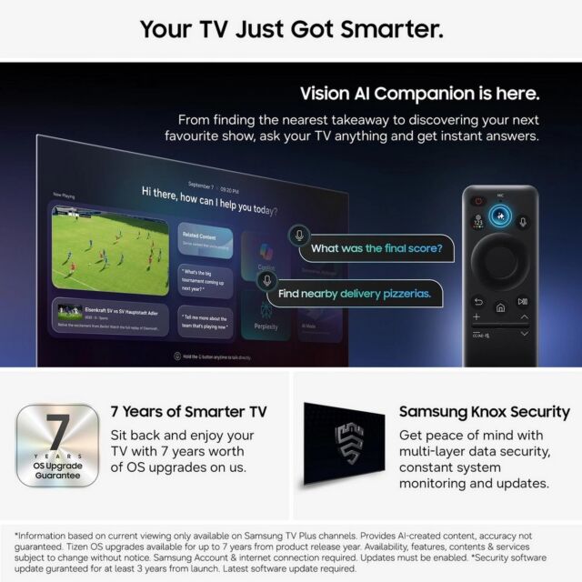 Samsung UE55U8020HKXXU 55inch 4K Crystal UHD Vision AI Smart TV