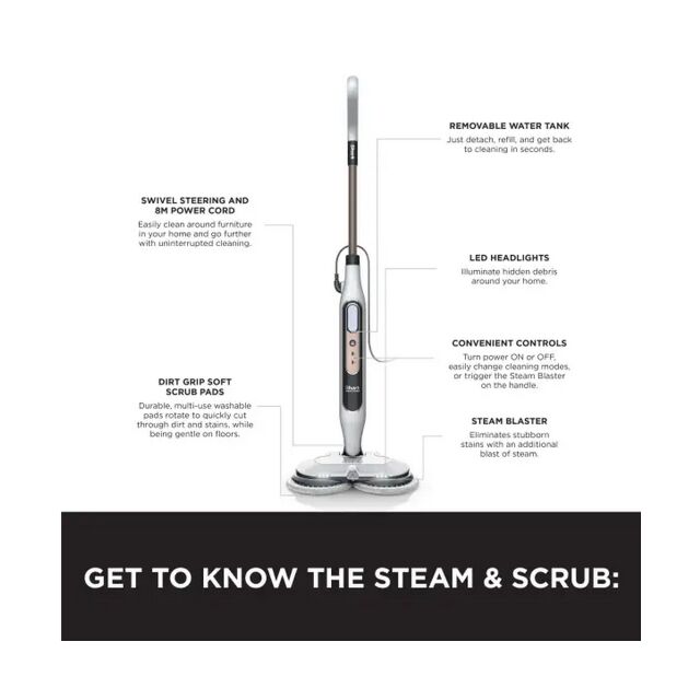 Shark S8201 Shark Steam + Scrub Automatic Steam Mop With Steam Blaster