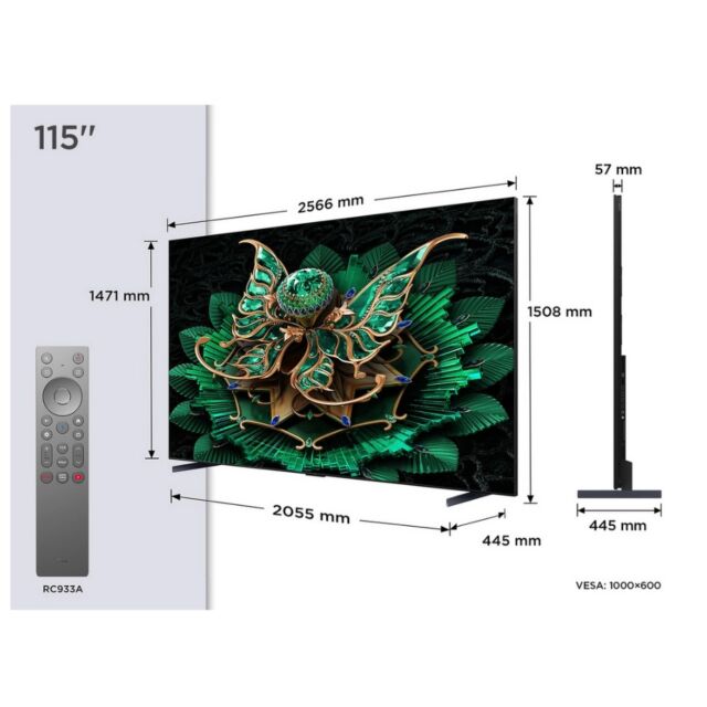 TCL 115C7K-UK 115inch 4K Qd-Mini Led Uhd Smart Google TV