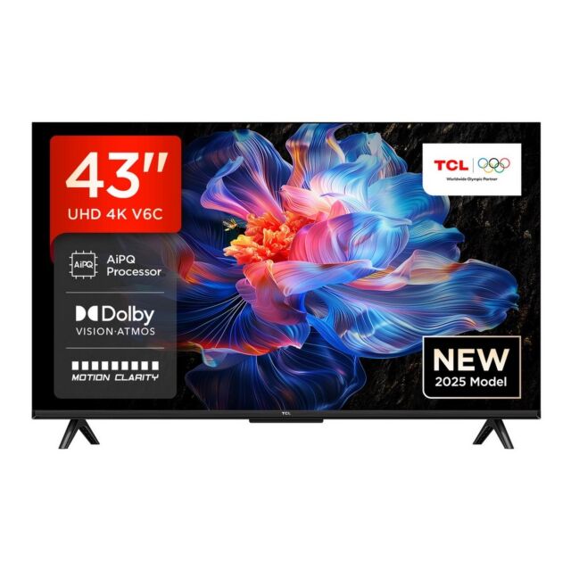 TCL 43V6C-UK 43inch 4K Direct LED HDR Google TV