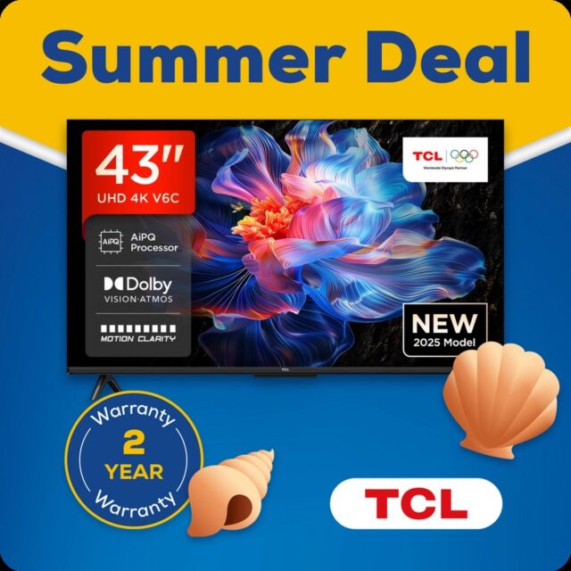 TCL 43V6C-UK 43inch 4K Direct LED HDR Google TV