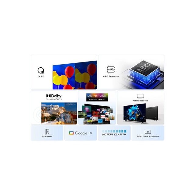 TCL 50P7K-UK 50inch 4K QLED Direct LED HDR Google TV