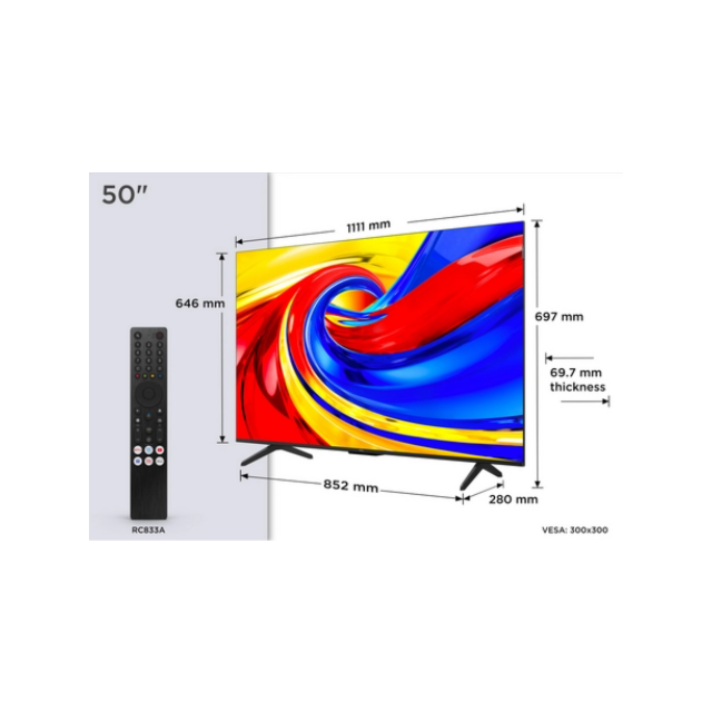 TCL 50P7L-UK 50inch 4K HDR QLED Direct LED Google TV