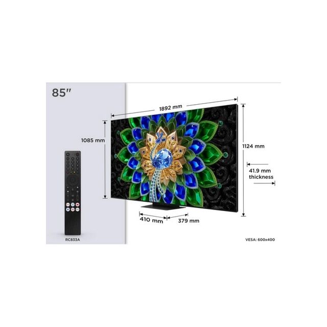TCL 85A400U-UK 85inch QD-MINI LED TV