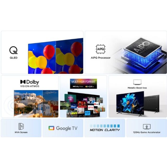 TCL 85P7K-UK 85inch Qled Direct Led Hdr Google TV