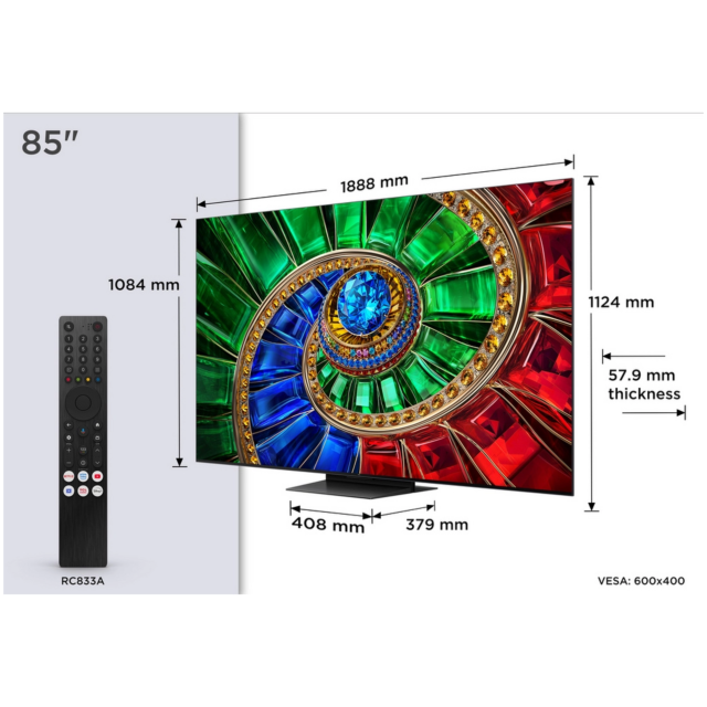 TCL 85RM7L-UK 85inch 4K Ultra HD Rgb Mini Led Google TV