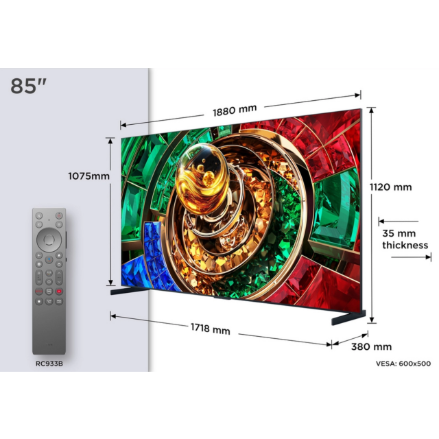 TCL 85RM9L-UK 85inch 4K Ultra HD RGB MINI LED Google TV