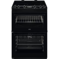 AEG CCX6540ACB 60cm Double Oven Electric Cooker with Ceramic Hob - Black