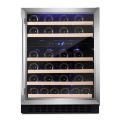 Amica AWC600SS 60 cm freestanding wine cooler, 46 bottle capacity, dual electronic temp controlled z