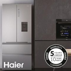 Haier HCR3818ENMM 83.3cm Total No Frost Fridge Freezer - Pt. Inox