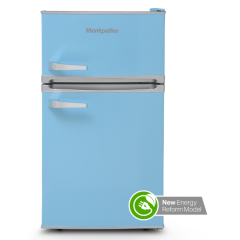 Montipellier MAB2035PB Mini Retro Fridge Freezer Pastel Blue - 47.9Cm Undercounter