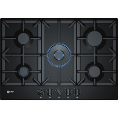 Neff T27DS59S0 75cm, 5 burner, 4.0kW Wok burner, Cast Iron supports, FlameSelect, star layout