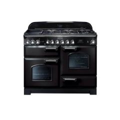 Rangemaster 110cm Classic Deluxe Dual Fuel Black/Chrome 
