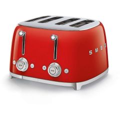 Smeg TSF03RDUK Red 50s Style Four by Four Slice Toaster